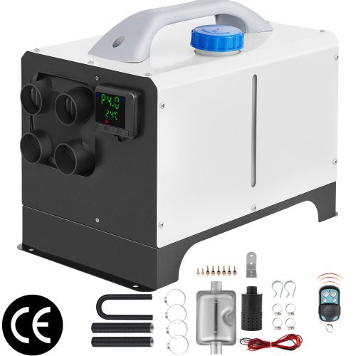 Diesel Air Heater, 5KW Parking Heater, All in One 12V Truck Heater, Four Outlet Holes, with LCD Switch, Remote Control, Fast Heating Diesel Heater, For RV Truck, Boat, Bus, Car Trailer, Caravans