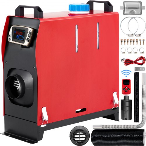 5KW Diesel Air Heater All in One 1  Diesel Heater 12V Diese Fuel Heater Remote Control Parking Heater Silencer with Blue LCD Switch Single Air Outlet for RV Trucks Bus and Trailer