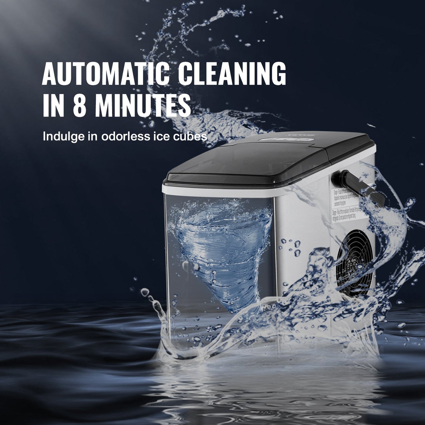 Portable Countertop Ice Maker 26Lbs/24H Self-Cleaning with Scoop Basket
