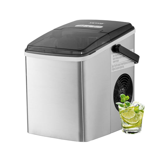 Portable Countertop Ice Maker 26Lbs/24H Self-Cleaning with Scoop Basket