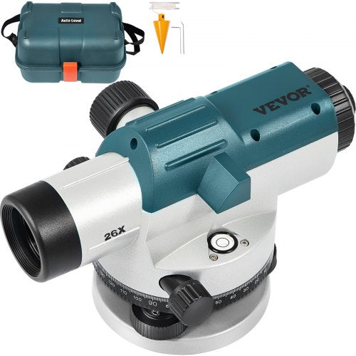 Automatic Optical Level, 26X, 40?mm Aperture Auto Level Kit with Magnetic Dampened Compensator and Transport Lock, Height Distance Angle Measuring Tool w/ Hard Plastic Case, IP54 Waterproof
