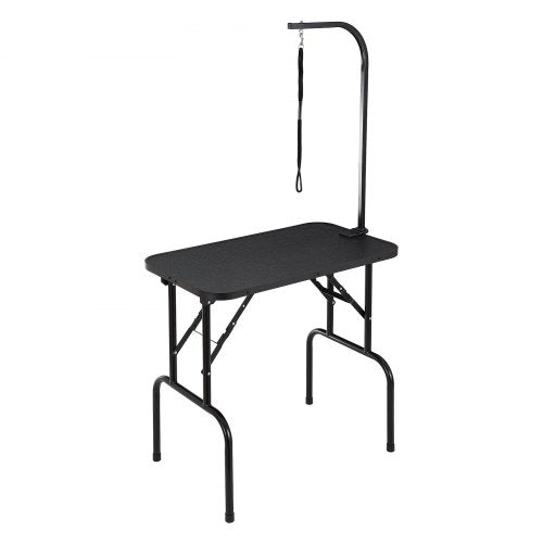 Pet Grooming Table Arm with Clamp, 808 x 460 mm Dog Grooming Station, Foldable Pets Grooming Stand for Medium and Small Dogs, Free No Sit Haunch Holder with Grooming Loop, Bearing 99.8kg