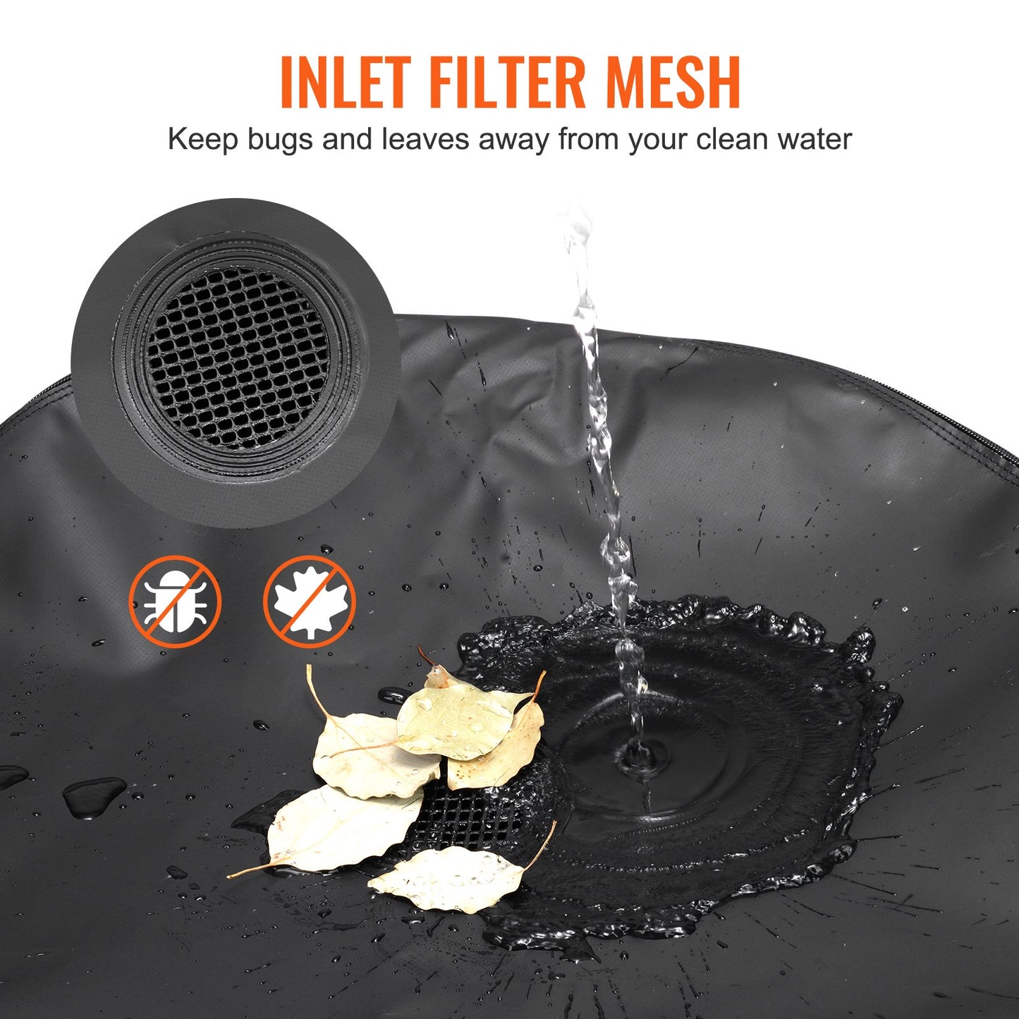 Collapsible Rain Barrel Rain Catcher 53 Gallon Large Capacity PVC Black