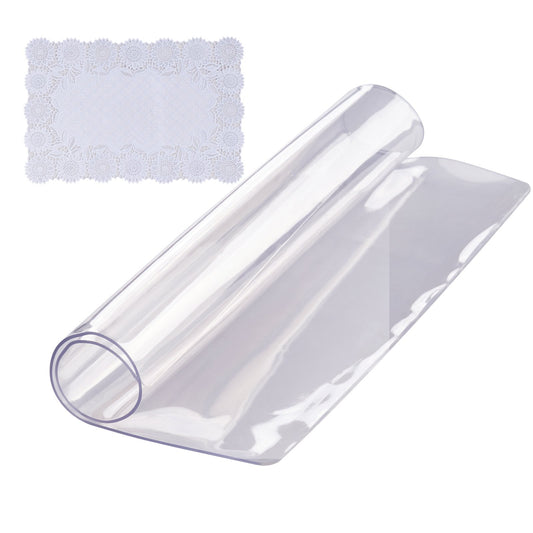Clear Table Cover Protector, 12" x12"/305 x 305 mm Table Cover, 1.5 mm Thick PVC Plastic Tablecloth, Waterproof Desktop Protector for Writing Desk, Coffee Table, Dining Room Table