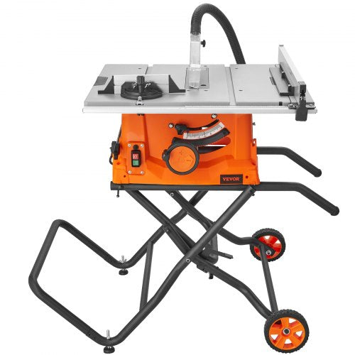 10" Table Saw w/ Stand Electric Cutting Machine 4800RPM 25-in Rip Capacity