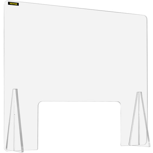 Sneeze Guard for Counter 24"x33.5" Acrylic Shield for Desk 0.2" Thick Acrylic Board Acrylic Shield for Counter w/ Transaction Window Acrylic Sneeze Guard for Cashier Counters, Banks, Restaurants