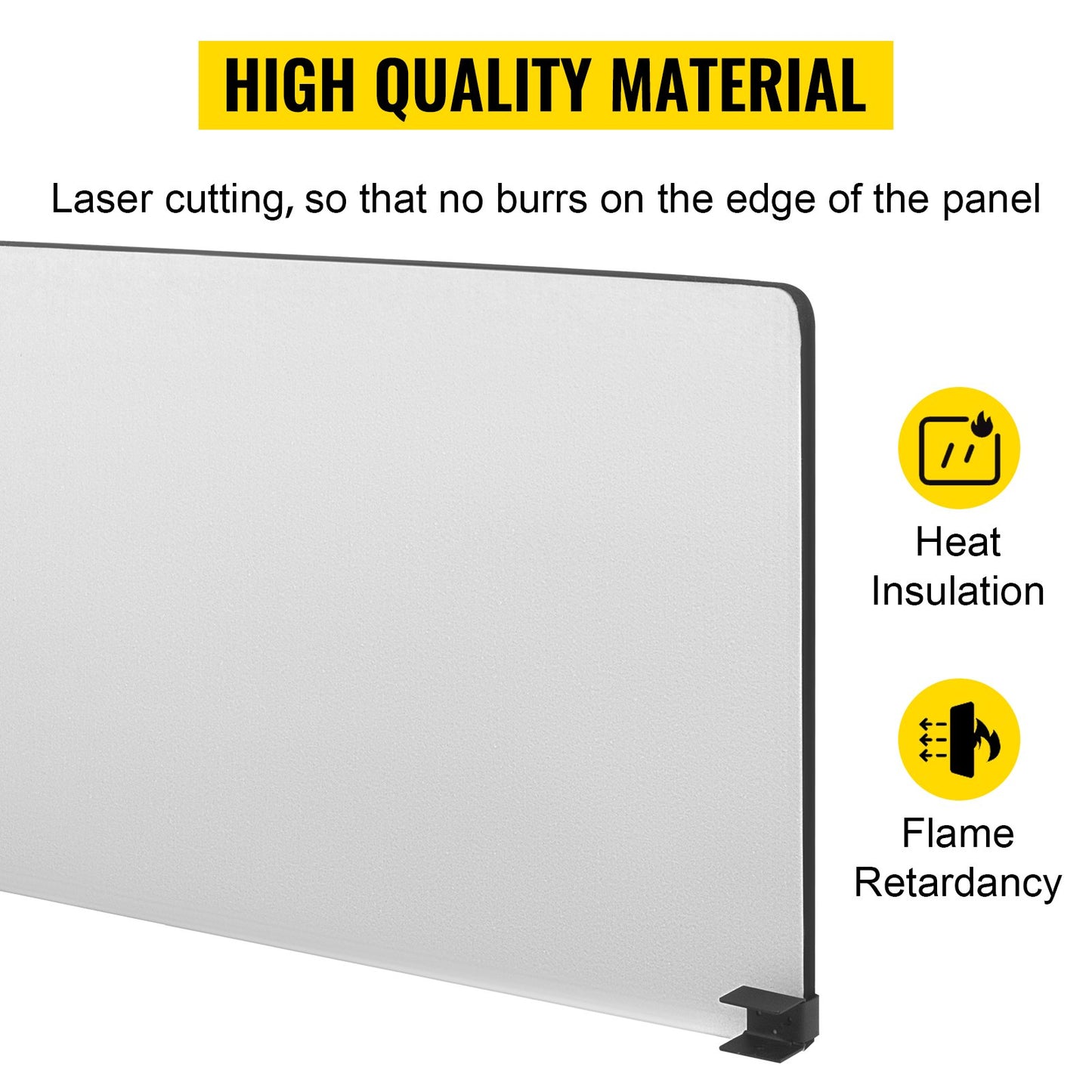 Desk Privacy Panel, 60" L x 24" W Acoustic Desktop Privacy Divider, Noise Reduction Desk Panel Divider, Gray Desktop Privacy Panel, Acoustic Desk Divider for Office, Classroom, Cafe, Library