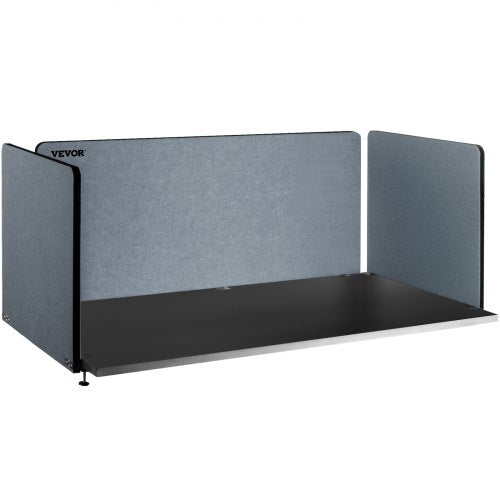 Desk Divider 60'' Desk Privacy Panel, 3 Panels Privacy Acoustic Panel, Sound Absorbing Acoustic Privacy Panel, Reduce Noise and Visual Distractions, Lightweight Clamp-on Divider Light Gray