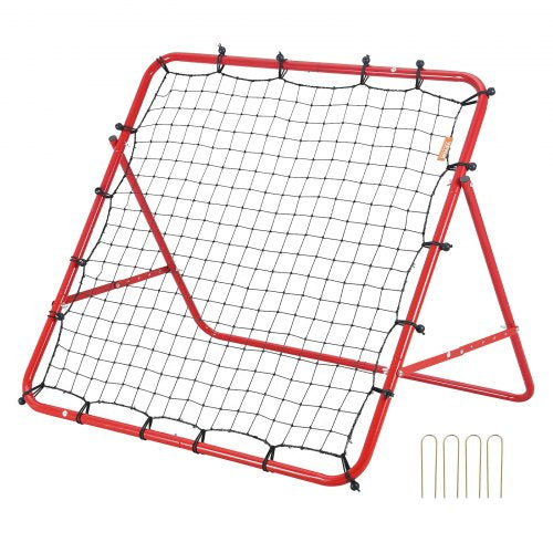 Soccer Rebounder Rebound Net, Kick-Back 39"x39", Portable Football Training Gifts, Fully Adjustable Angles Goal Net, Aids & Equipment for Kids Teens & All Ages, Easy Set Up & Perfect Storage