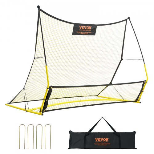 Soccer Trainer, 2-IN-1 Portable Soccer Rebounder Net, 72"x51" Iron Soccer Practice Equipment, Sports Football Rebounder Wall with Portable Bag, Perfect for Team Solo Training, Passing, Volley