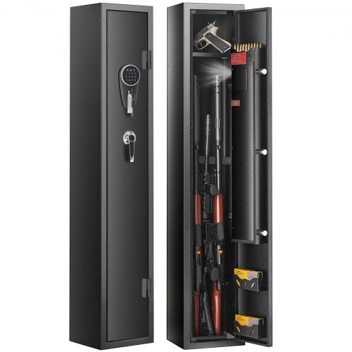 3 Rifles Gun Safe, Rifle Safe with Lock & Digital Keypad, Quick Access Gun Storage Cabinet with Removable Shelf, Pistol Rack, Rifle Cabinet for Home Rifle and Pistols
