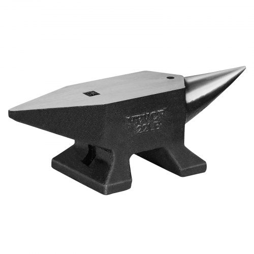 Single Horn Anvil, 22Lbs Cast Steel Anvil, High Hardness Rugged Round Horn Anvil Blacksmith, Large Countertop and Stable Base, with Round and Square Hole, Metalsmith Tool for Bending and Shaping