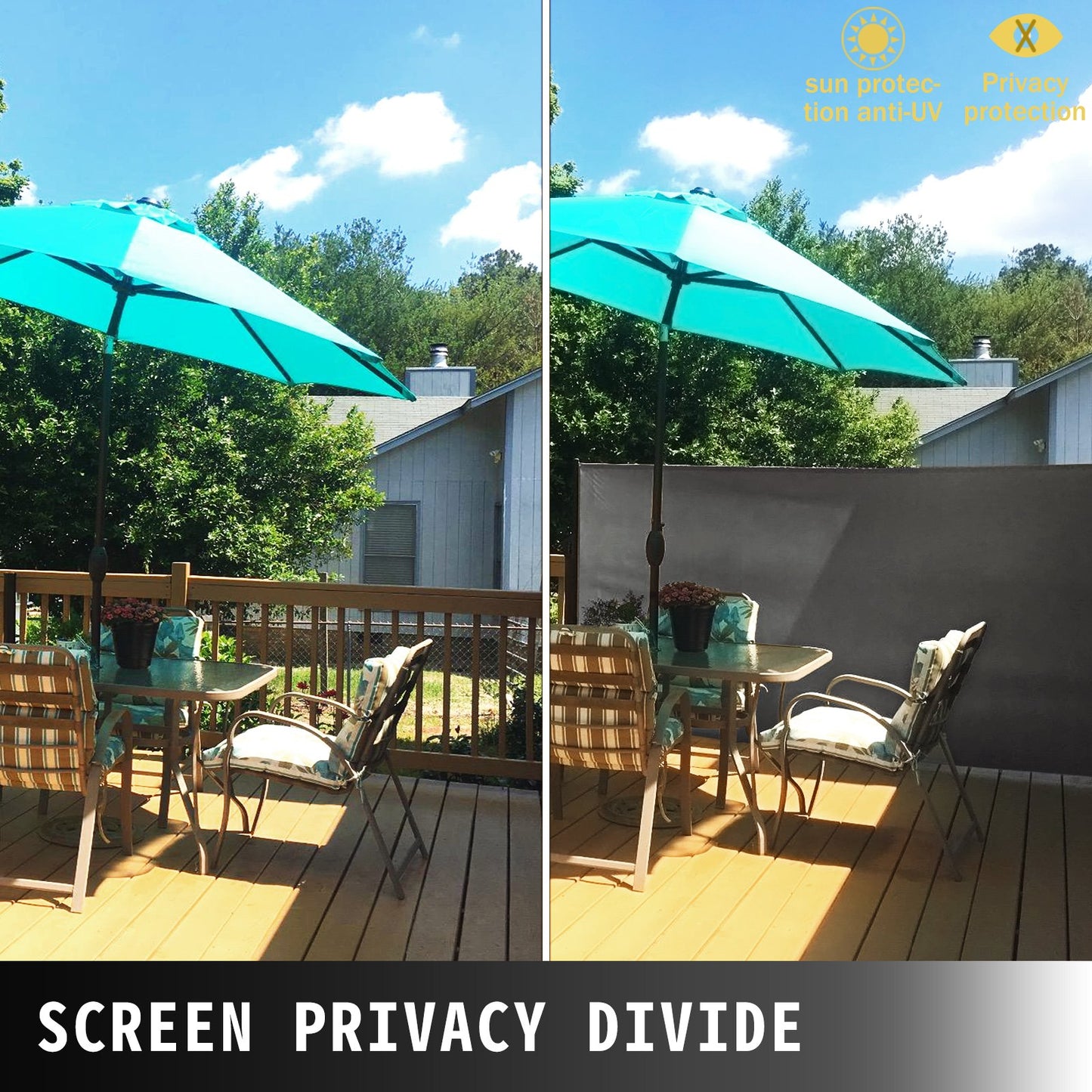 Gray Retractable Patio Screen 63 Inch In Height Retractable Screen 118 Inch In Length Office Dividers Partition Wall Outdoor Retractable Gate Retractable Fence Outdoor Screens for Patio Privacy