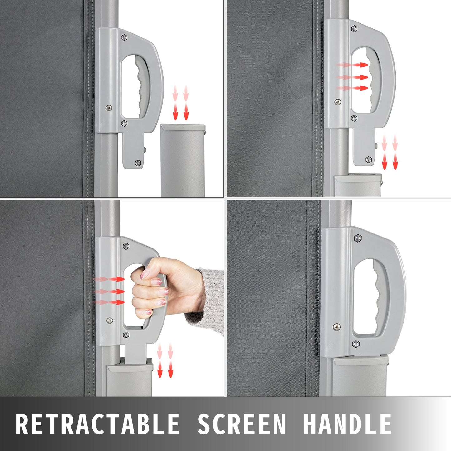 Gray Retractable Patio Screen 63 Inch In Height Retractable Screen 118 Inch In Length Office Dividers Partition Wall Outdoor Retractable Gate Retractable Fence Outdoor Screens for Patio Privacy