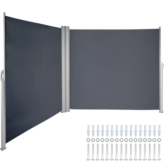 Gray Retractable Patio Screen 71Inch In Height Retractable Screen 236 Inch In Length Office Dividers Partition Wall Outdoor Retractable Gate Retractable Fence Outdoor Screens For Patio Privacy