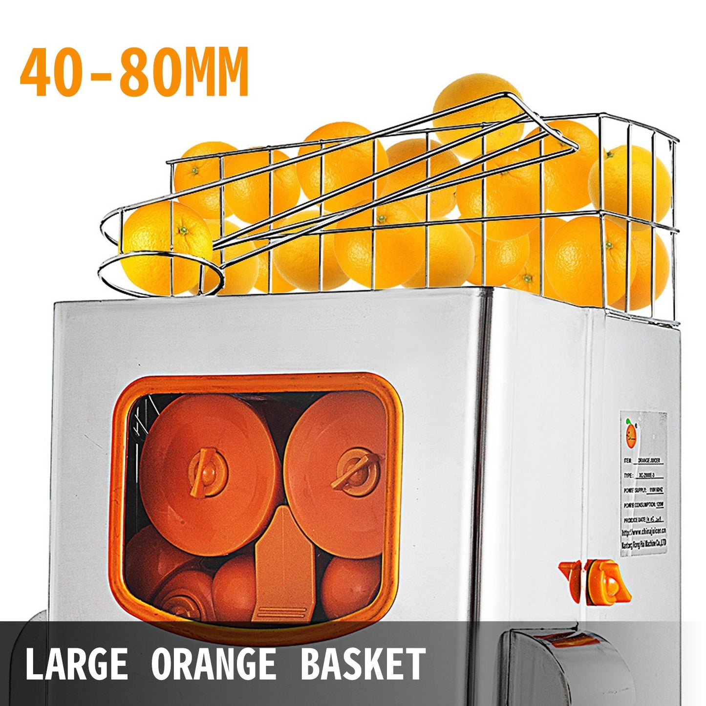 Commercial Orange Juice Machine Stainless Steel Orange Juicer Squeezer Machine Citrus Juicer Electric Fruit Juicer Machine for Squeezing Orange Lemons Juice